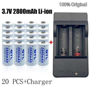 2-20 Stücke CR123A RCR123 ICR16340 Batterie 2800mAh 3,7 V Li-Ion Akku Für Sicherheit Kamera L70 + Ladegerät Görüntü