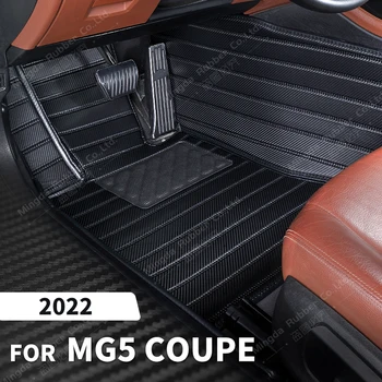 Özel Karbon Fiber tarzı Paspaslar Morris Garajlar MG5 Coupe 2022 Ayak Halı Kapak Otomobil İç Aksesuarları Görüntü