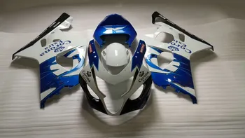 Motosiklet kaporta kiti için GSXR600 750 04 05 Enjeksiyon kalıp GSXR600 GSXR750 K4 2004 2005 Beyaz mavi Fairings set SW98 Görüntü