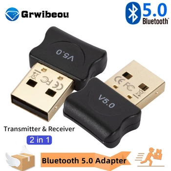 USB Bluetooth 5.0 Adaptörü Verici BT 5.0 Alıcı Ses Bluetooth Dongle Kablosuz USB Adaptörü Bilgisayar PC Laptop İçin Görüntü