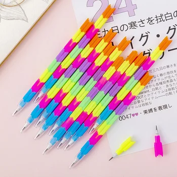 5 adet İstifleyici Takas Kalemler Yapı Taşı Olmayan Bileme Kalem Kurşun kalem Çocuklar İçin Hediyeler 14cm Renkli Ahşap kalemler Görüntü
