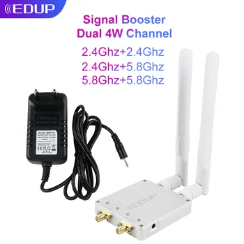 EDUP Güçlendirici 4W Kanal WiFi sinyal Genişletici 2.4 Ghz 5.8 Ghz Çift Bant Sinyal WiFi güç amplifikatörü ABD, AB Tak Ev Ofis İçin Görüntü
